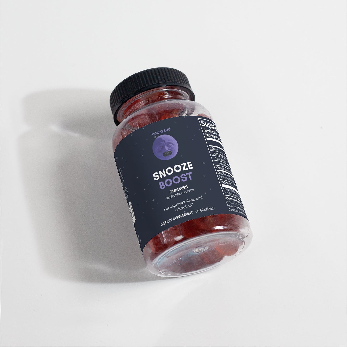 Snoozzzed Snooze Boost Melatonin Gummies (60 Count) - Passion Fruit Sleep Supplement Flavored for Sleeping Longer and Deeper Healthcare Dietary