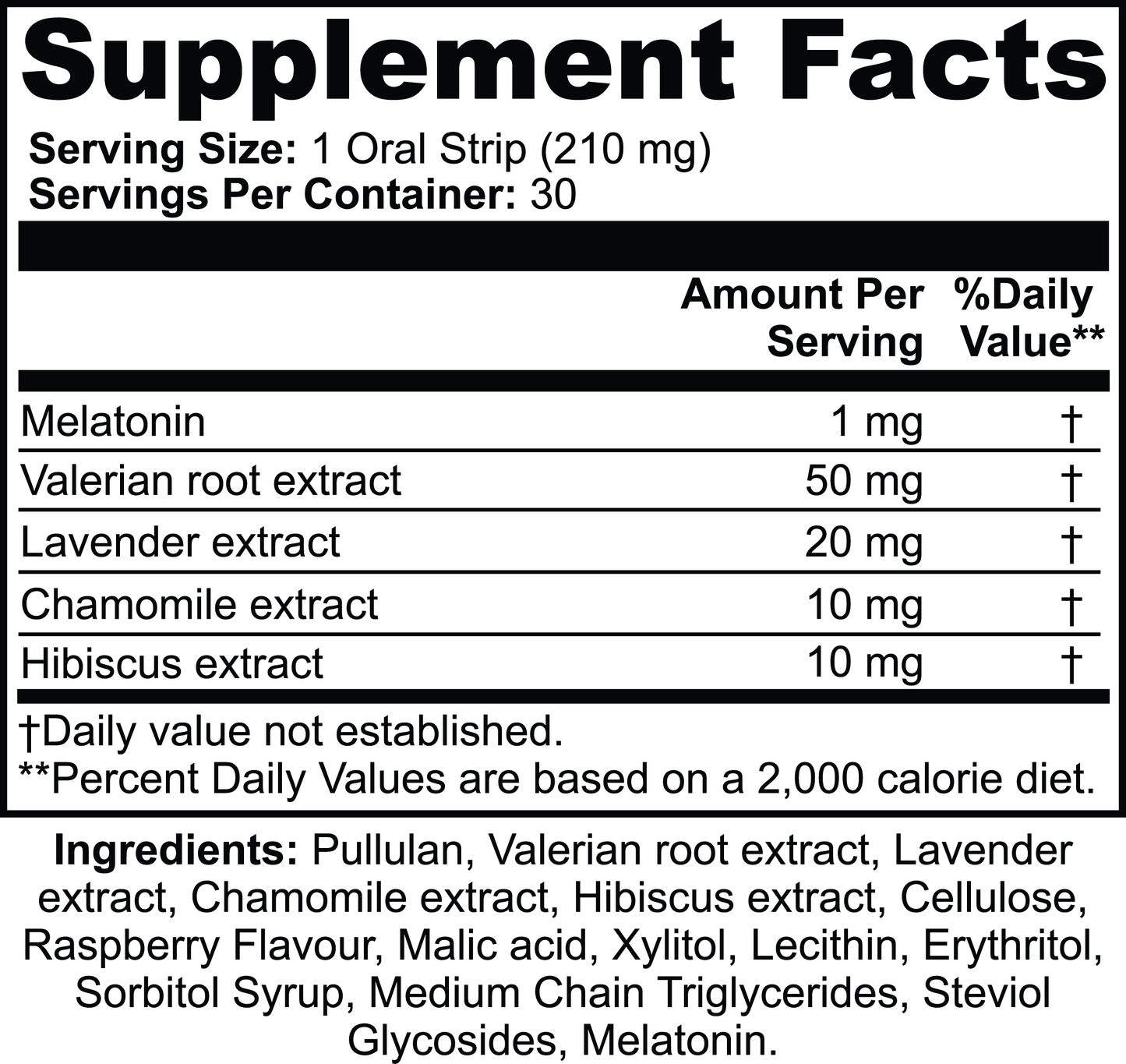 Snoozzzed Melatonin Sleep Strips Raspberry Flavor (30 Count) with Valerian Root, Lavender and Chamomile Extract Healthcare